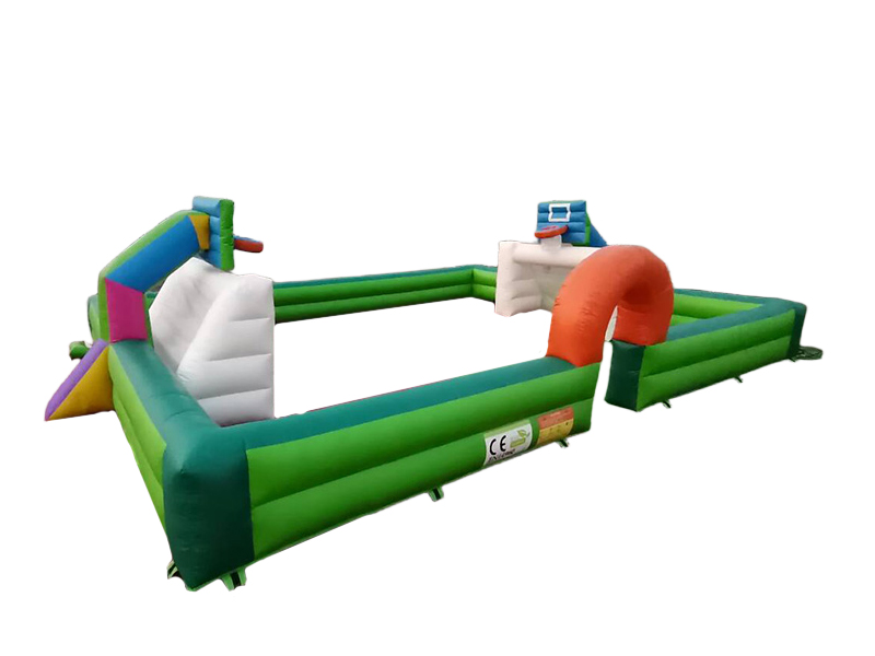bounce round inflatable soccer field