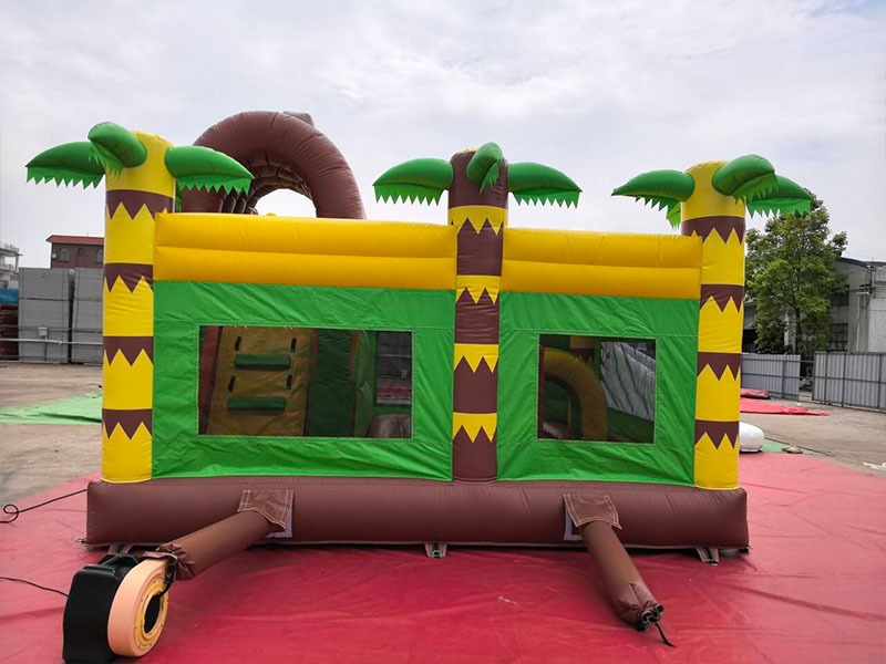 dinosaur themed inflatable combo bouncy castle