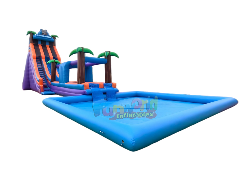 inflatable water park with pool slide