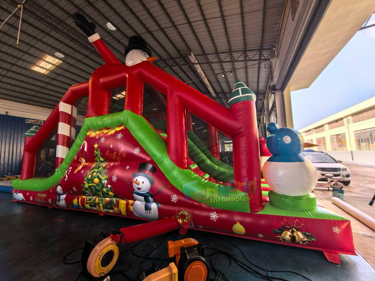 Christmas inflatable obstacle course